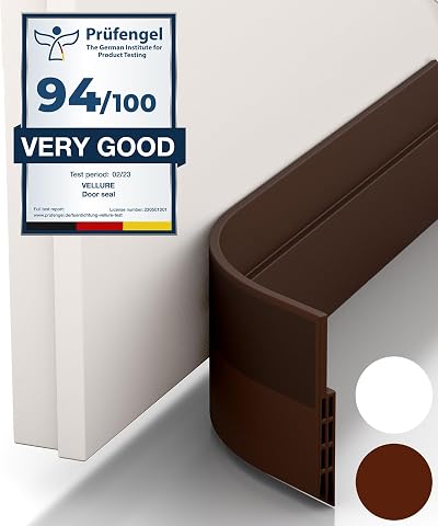 Vellure 5x Premium Door Draft Excluder Strip 2in x 39in Silicone