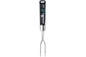 Maverick DF-10 Redi Pro Digital Instant Read Cooking Kitchen Grilling Smoker BBQ Meat Thermometer Fork with Light, Black
