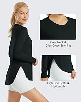 G4Free Womens Long Sleeve UPF 50+ Sun Protection Workout Top Black view 3