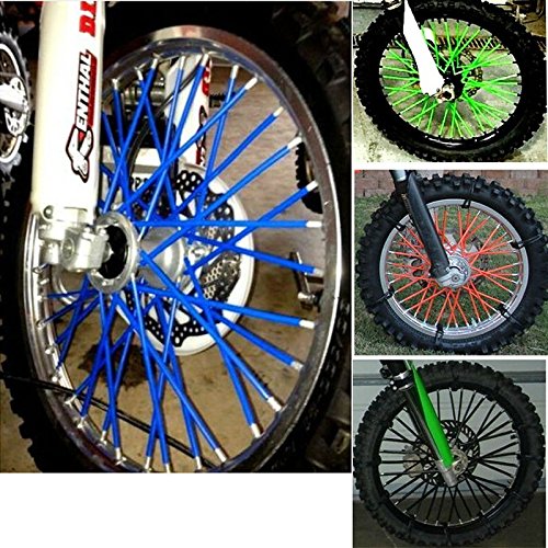 72Pcs Universal Spoke Skins Covers,Wheel Spoke Wraps Skins Pipe Trim Decoration Protector For Motorcycle Dirt Bike Yamaha Honda BMW Suzuki Kawasaki(red)