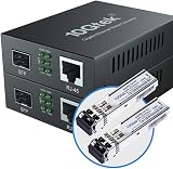 10Gtek 2 Pack Gigabit Ethernet Media Converter with 1Gb SFP SX LC Module 550m