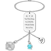 Friendship Hanging Ornaments Car Pendant for Home Vehicle Funny Best Friend Sister Brother Gifts True Friend Rearview Mirror Pendant Funny Jellyfish Gift for Friend Women Men Christmas Birthday Gift