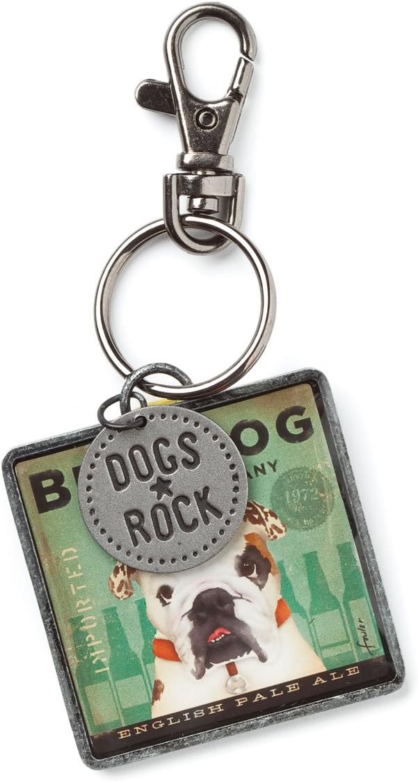 Dogs Rock Bulldog Keychain
