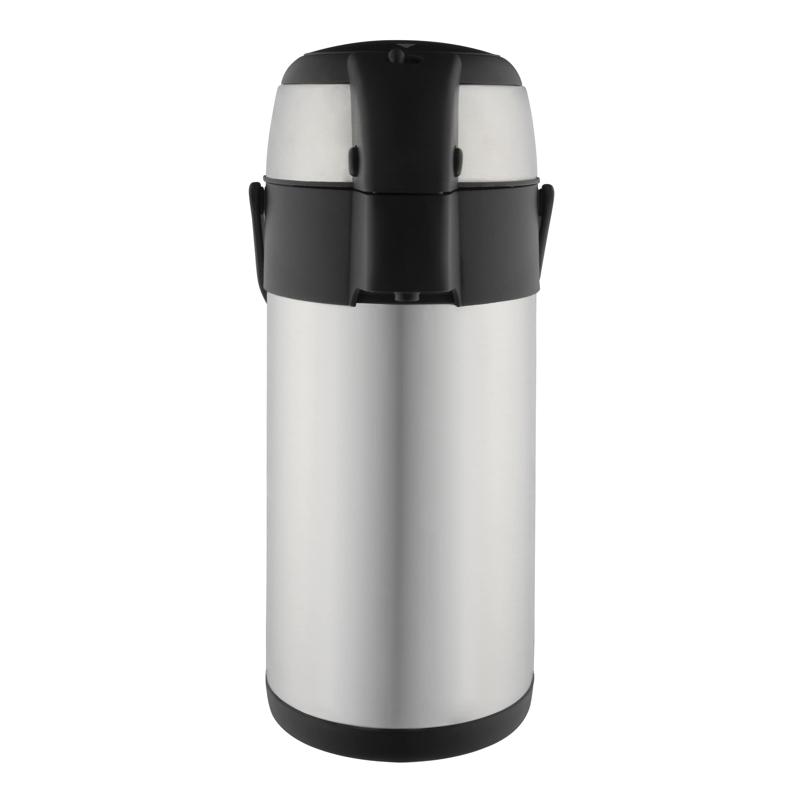 Pioneer 3.0L Stainless Steel Push-Pump Airpot, Leakproof Flask for Hot and Cold Drinks, Easy Pump Drink Dispenser for Events, Satin Finish
