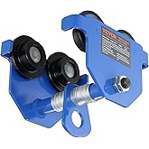 VEVOR Manual Trolley, 1100 lbs/0.5 Ton Load Capacity Push Beam Trolley with Dual Wheels, Adjustable for I-Beam Flange Width 2