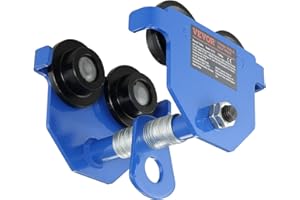 VEVOR Manual Trolley, 1100 lbs/0.5 Ton Load Capacity Push Beam Trolley with Dual Wheels, Adjustable for I-Beam Flange Width 2