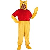 Disney Deluxe Winnie the Pooh Costume Adult Plus Size, Disney's Winnie the Pooh Hooded Onesie Halloween Costume