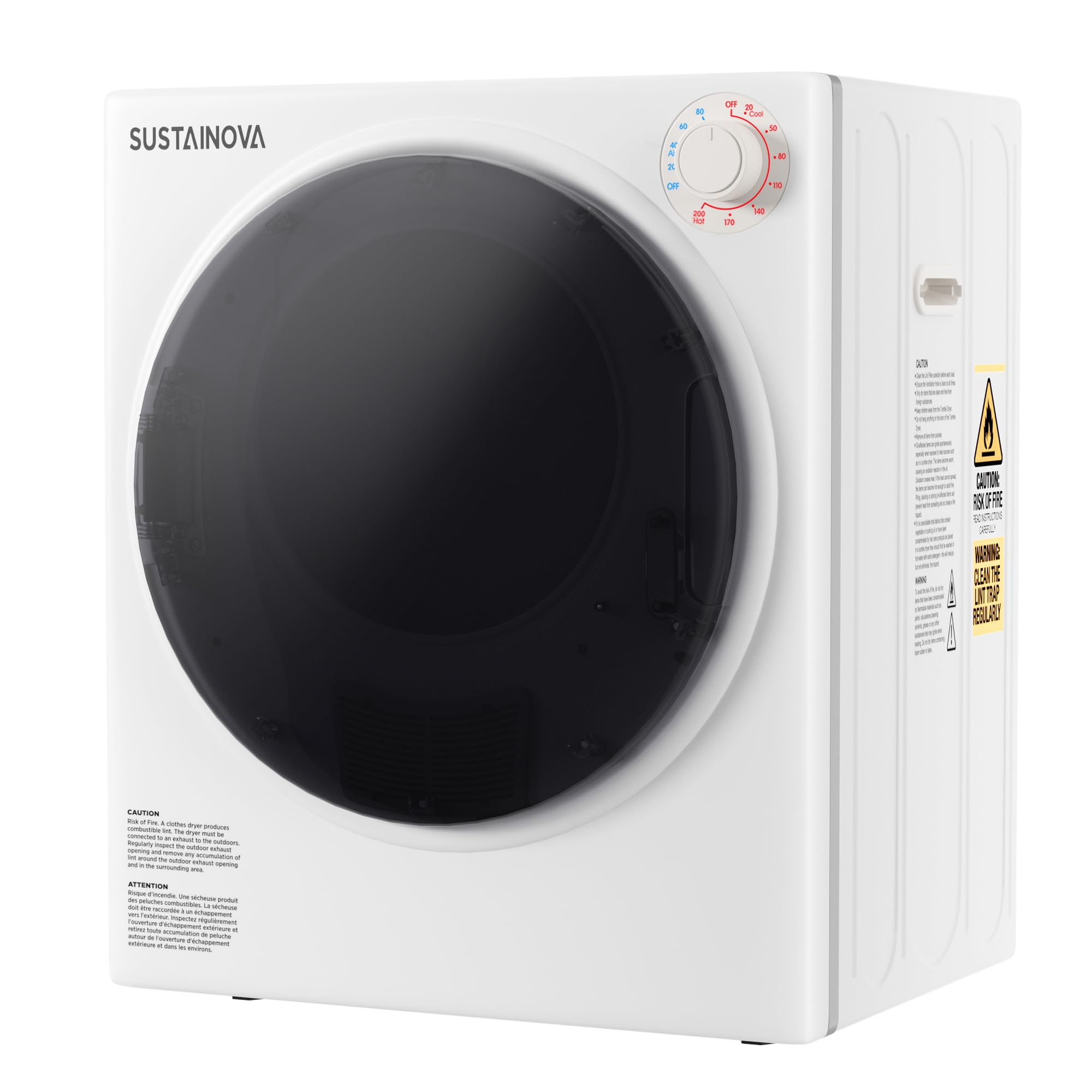 Photo 1 of ***FOR PARTS ONLY/ NON-FUNCTIONAL (NO HEAT)*** Elevon 800W Portable Clothes Dryer, 2.6 cu.ft Electric Drying Machine for Laundry with Stainless Steel Tub for Apartment, Rvs, Dorms, Compact Dryer for Small Space, White