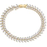 Axylena Tennis Bracelet for Women in 14K Gold Plated Cubic Zirconia, 6.5-7.5 Inch for Small Wrists, Valentine’s Day&Wedding & Birthday Gift for wife,lover,girlfriend,mom,daughter,grandma with Gift Box