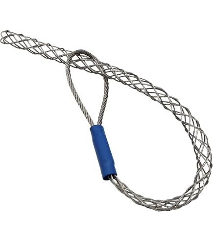 MECCANIXITY Cable Pulling Grip – 22cm/8.66" Mesh Sock For 4-6mm Cable, Galvanized Steel, Single Head – 2-Pack – Wire Installation Tool