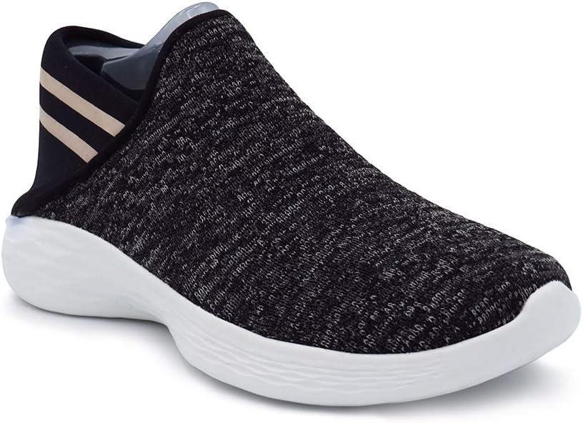 TINIOO Women’s Fashion Walking Shoes Casual Textile-Comfortable Work Sneakers (8.5 M US, Black)