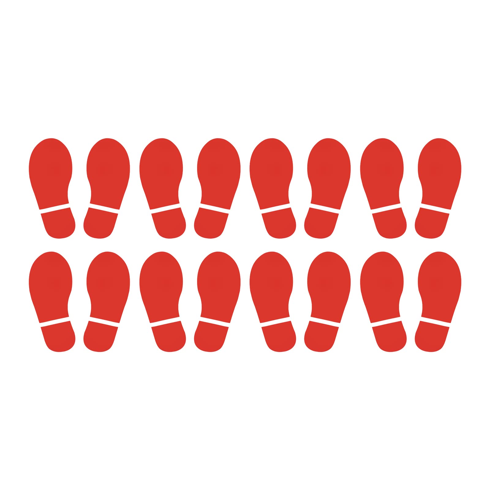 PATIKIL 6x2.5" Footprint Sticker, 8 Pairs PVC Shoes Floor Decal Sign for Class Decor Stair Guide, Red โ image 1