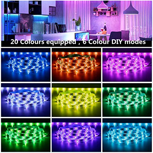 LED Strip Lights, Kavai 10 Metre 300 LEDs Waterproof RGB Light Strip Kit with 44-Keys IR Remote Control, SMD 5050 RGB Colour Changing Rope Lights for Kitchen Garden Home Party Decoration