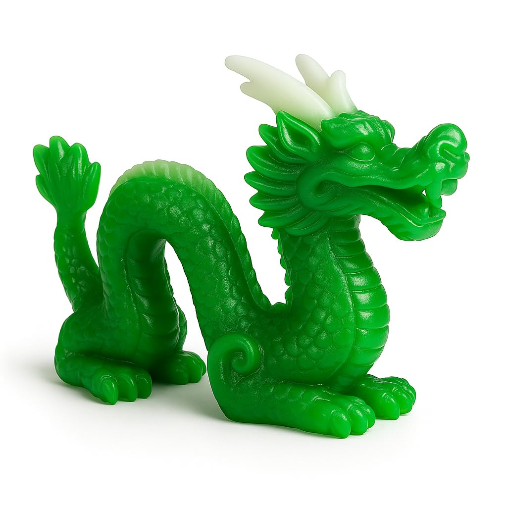 Green Dragon Ornament 7.5 cm – Small Resin Feng Shui Figurine for Home Décor, Mythical Dragon Statue for Desk, Shelf or Living Room Display, Symbol of Strength, Prosperity & Protection