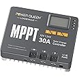Power Queen 12/24V 30 Amp MPPT Solar Charge Controller with Built-in Bluetooth, Support Remote Monitoring, Default for LiFePO4 Batteries and Compatible with Sealed, Flooded, Gel and Lead-Acid Battery