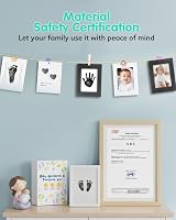 MOXTOYU Baby Footprint Kit Handprint Kit Inkless Pads 4 Frames 6 Cards view 2