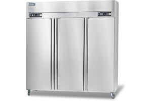ICECASA 72" W Commercial Refrigerators and Freezer Combo Reach-in 54 Cu.ft 3 Solid Door Stainless Steel Refrigerators and Freezer Combo Fan Cooling for Restuarant, Bar, Shop, etc