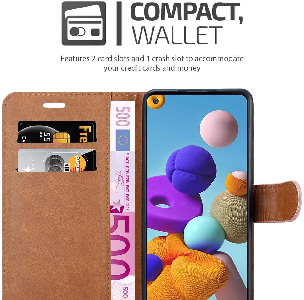 iCatchy For Samsung Galaxy A21s Case Leather Wallet Book Flip Folio Stand View Cover compatible with Samsung Galaxy A21s (6.5") Phone Case (Rose Gold) - Image 4