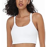 HSIA Women's Sports Bra, Yoga Tank Tops Workout Padded Medium Support Longline Strappy Crisscross Back