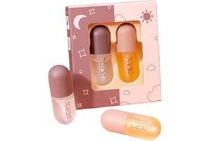 CROOT 2Pcs Lip Plumper Set, Natural Lip Plumper kit, Day and Night Lip Plumper, Softer Bigger Fuller Cosmetics Plumper Lips