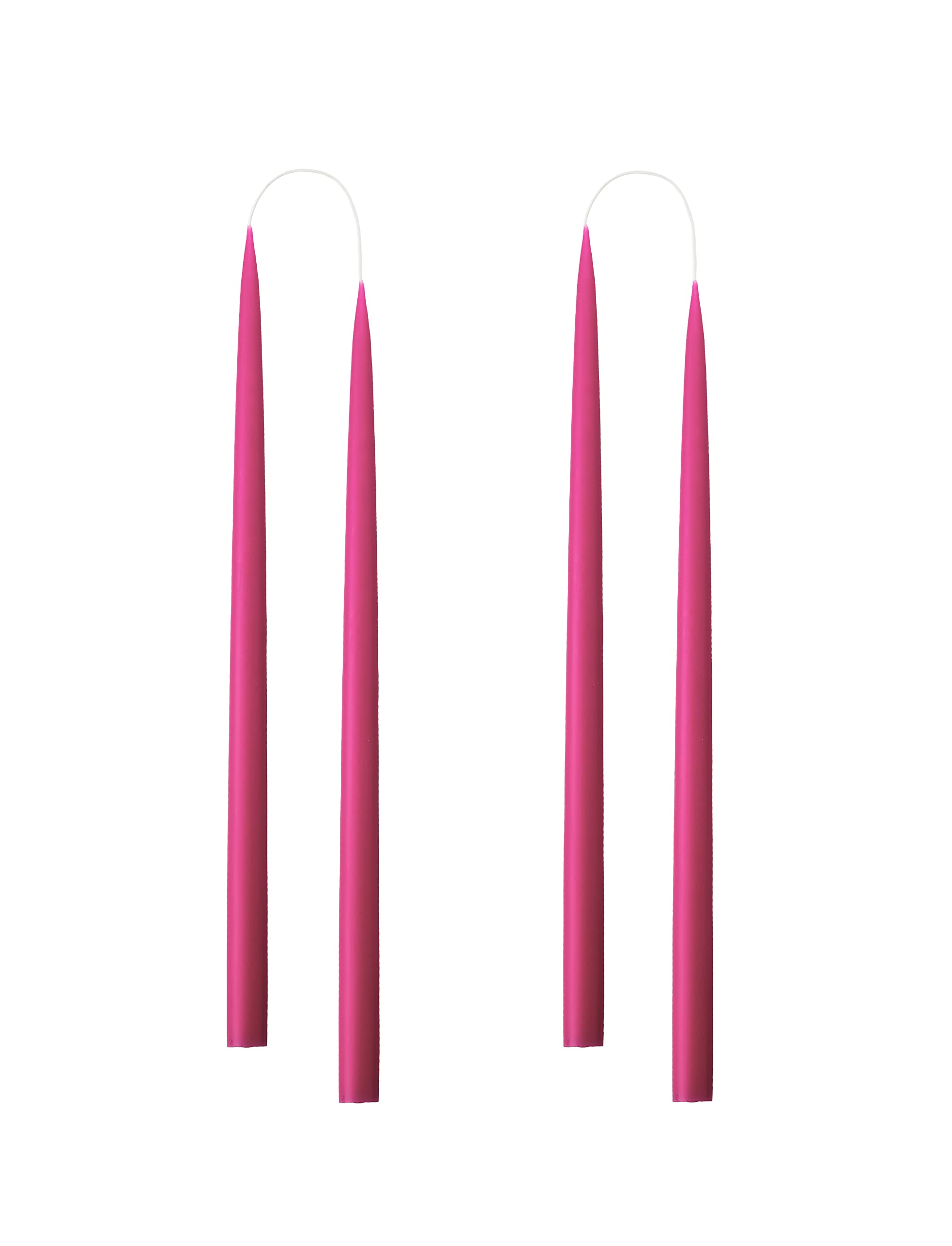 Kunstindustrien® Tapered Candles, Made in Denmark, 42 Colours Available, Dripless & Smokeless Dinner Candles, Solid Candles Long Burning 15 Hours, Unscented Candle Gift Set, 4pcs. 2.2 x 35cm (Cerise) — image 1