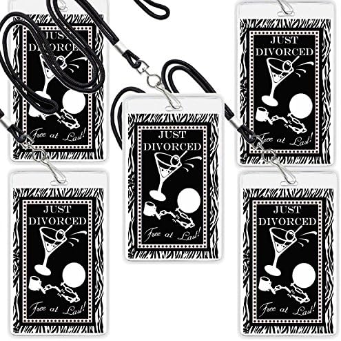 Just Divorced, Free at Last Zebra Print Lanyard Necklace VIP Pass (5 pieces)