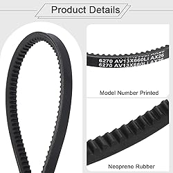 uxcell 2Pcs AX26 EPDM V-Belt, Raw Edge Cogged
