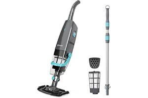 PoolMr Cordless Handheld Pool Vacuum, Rechargeable Pool Cleaner with 16 Gal/Min Suction, 60 Min Runtime, Dual-Phase Cleaning System, Ideal for Above Ground Pools, Spas, Hot Tubs, Teal (2025 Version)