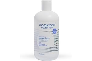 THE SEAWEED BATH CO. Seaweed Bath Co. Bubbling Dream Soak, Vetiver Geranium Scent, 12 Ounce, Sustainably Harvested Seaweed, Oat Milk, Hemp Oil