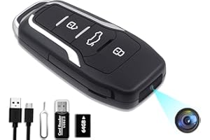 ClODGDGO 64GB Spy Camera Car Key,360 Minutes Battery Life Mini, Nanny Cam Hidden Camera with HD 1080P,Surveillance & Security Cameras