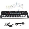 61 keys piano keyboard, Electronic Digital Piano with Built-In Speaker Microphone, Sheet Stand and Power Supply, Portable Keyboard Gift Teaching for Beginner
