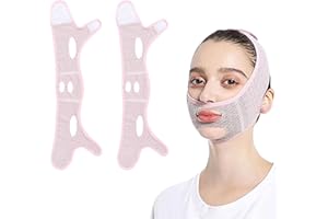 QUAAM 2Pcs Beauty Face Sculpting Sleep Mask for Women, V Line Shaping Face Masks Face Lifting Belt Chin Strap for Double Chin for Women Girls, Double Chin Sleep Mask