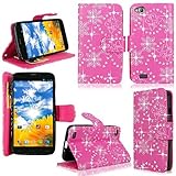 Cellularvilla Wallet Case for BLU Life Play L100A Pink Glitter Pu Leather Wallet Card Flip Open Pocket Case Cover Pouch