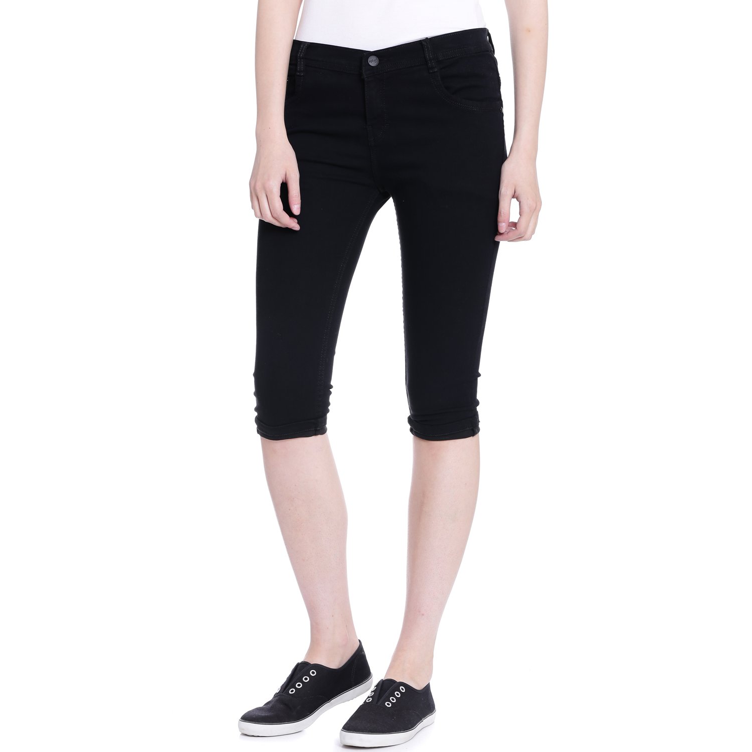 broadstar women denim black capri