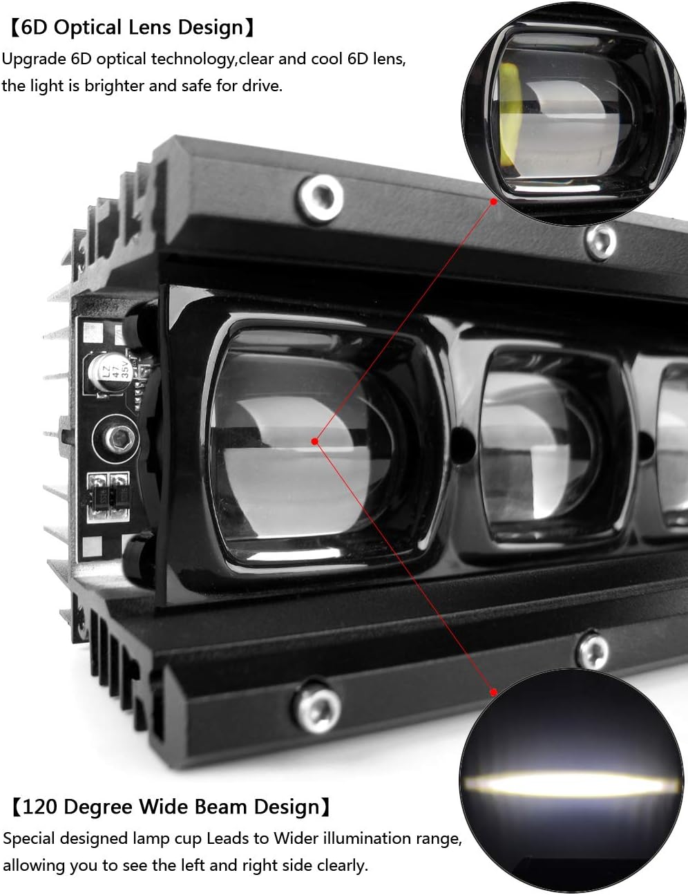 4x4 offroad zubehoer on Motorrader Ersatzteile Zubehor 6d Lens Led Light Bar 8 Inch 30w 4x4 Offroad For Car 4wd Truck Suv Atv Motorcycle Off Road 12v 24v Work Driving Barra Lights Auto Motorrad