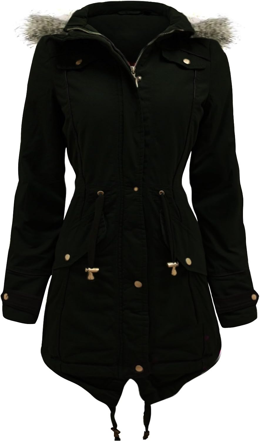 MISSY New Womens Oversized Hood Parka Ladies Jacket Coat Fishtail Size