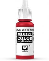 Vallejo Model Color Carmine Red Acrylic Paint 17 ml Eyedropper Bottle