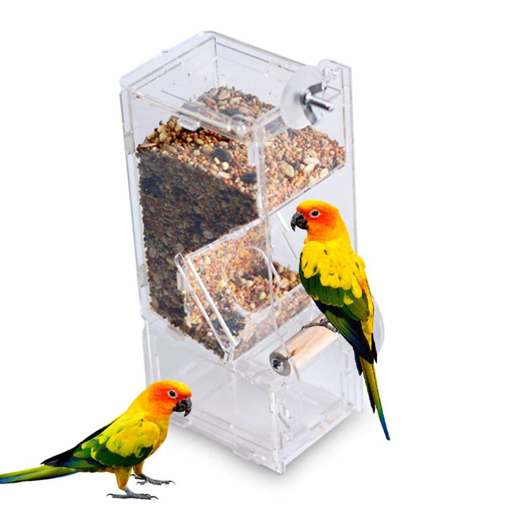 Auoker Pet No Mess Bird Feeder Automatic Feeder Tube Birds Cage