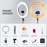 NEEWER Ring Light Kit 18/45cm 55W 5600K Dimmable with Stand Carry Bag view 9