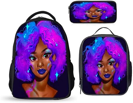 afro girl backpack