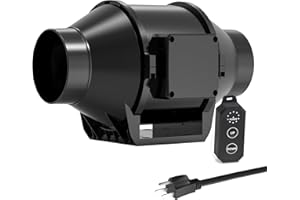 Toolazy Pro 4" Inline Duct Fan 214CFM with 10-Speed Digital Button Controller - EC Motor Ventilation Kit for Basement Dehumidification, Hydroponic Systems & Grow Tent Air Exchange (Ultra-Quiet Design)