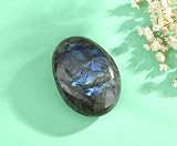 XIANNVXI Moonstone Labradorite Palm Stone 2.4 Inch Crystal Healing Gem view 2