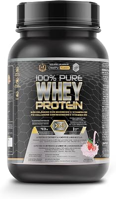 Proteína whey fusion saudável | proteína pura com colágeno + magnésio | tonifica e aumenta a massa muscular | melhore seus treinos | 1000g (morango)