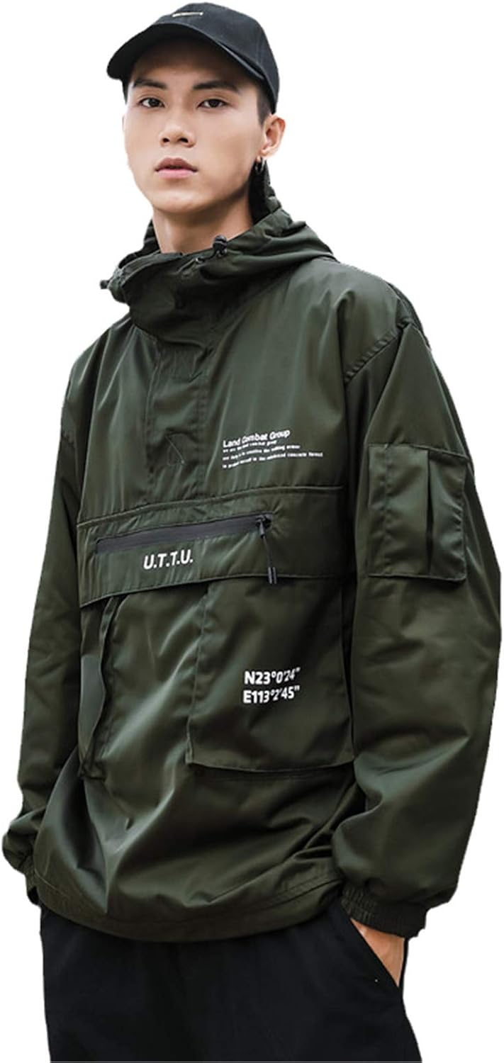 Black Cargo Jackets Men Streetwear Military Tactical Jacket Multi