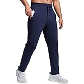 PINSPARK Mens Joggers with Zipper Pockets Lightweight Athletic Track Pants Quick Dry Workout Gym Sweatpants for Men