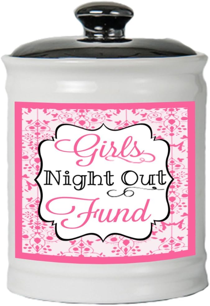 Cottage Creek Ladies Night Round Ceramic Girls Night Out Jar/Bachelorette Party Girls Night Box [White]