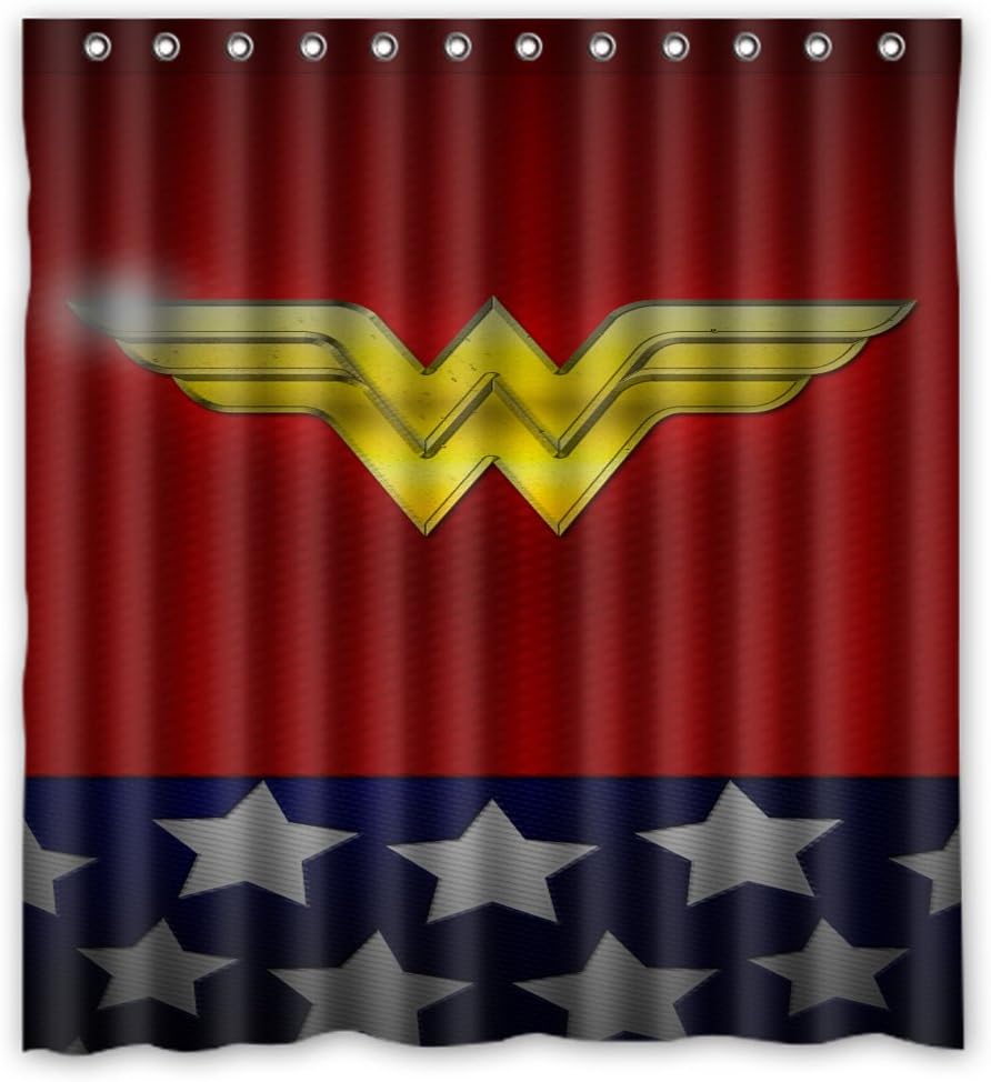 66 "x72" Wonder Woman Shower Curtain Waterproof Fabric Shower Curtain