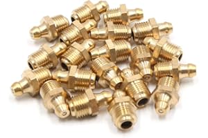SOURCING MAP uxcell a17083100ux0253 20Pcs M10 x 1 Thread Brass Straight Grease Zerk Nipple Fitting for Auto Car 20 Pack