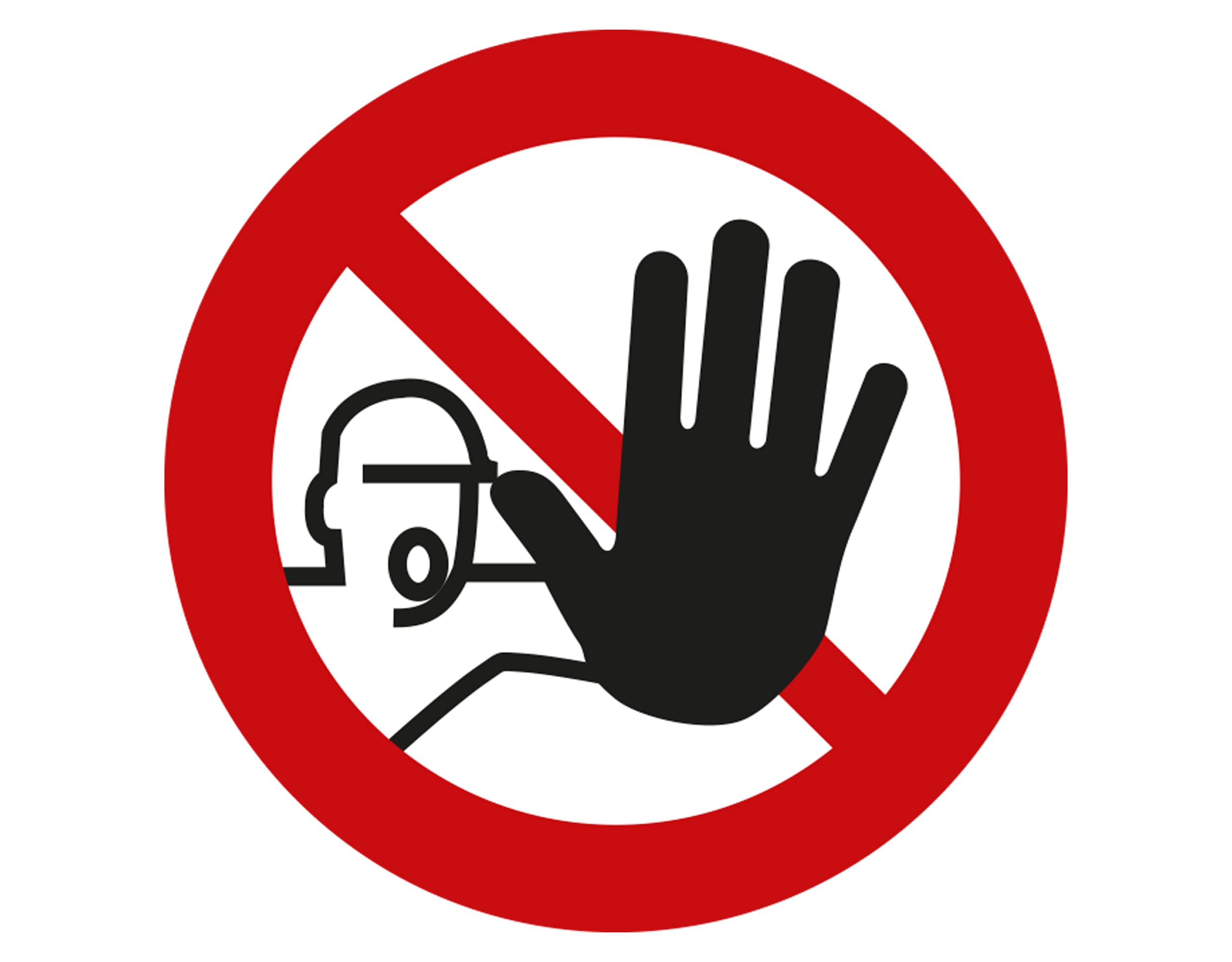 No Authorised Access Label 200 mm