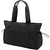 Tote Bag for Women Purse Shoulder Bag, Lightweight Puffy Work 14" Laptop Bag Handbag, Large Carry On Travel Tote with Pockets